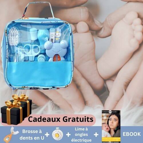 Trousse de soins bébé bleue : 13 pièces pour entourer votre bébé de tendresse